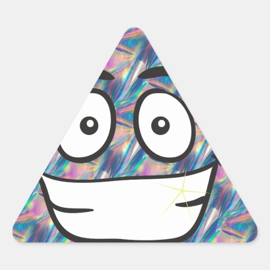 Sticker Triangulaire hologramme émoji (Devant)