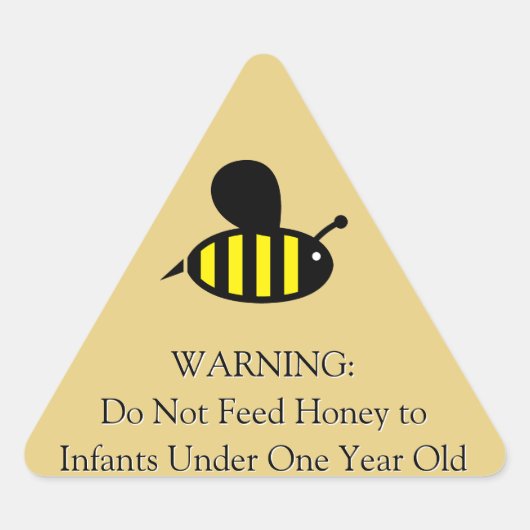 Sticker Triangulaire Honey Bee Infant Avertissement Or (Devant)