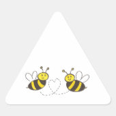 Sticker Triangulaire Honey Bees with Heart (Devant)