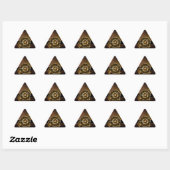 Sticker Triangulaire Horloge Steampunk avec des engrenages anciens (Feuille)