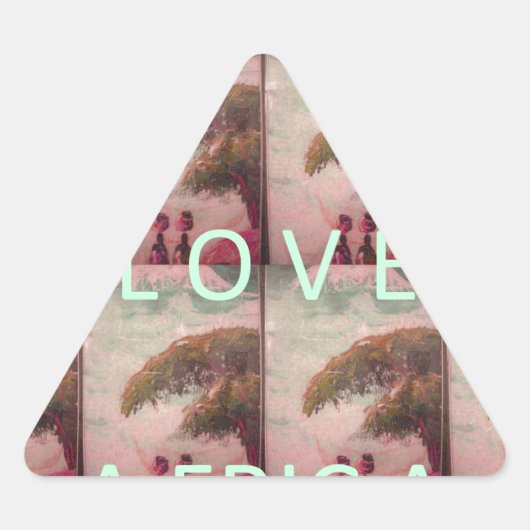 Sticker Triangulaire I Love Africa - Motif du paysage culturel (Devant)