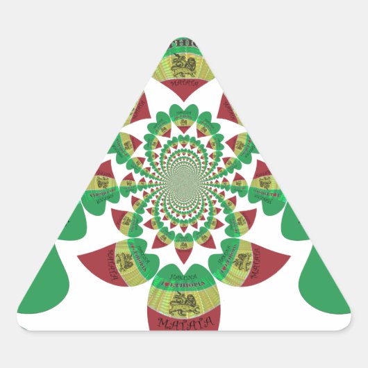 Sticker Triangulaire I Love Ethiopia Kaleidoscope - Heartfeel Rasta Art (Devant)