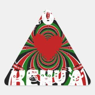 Sticker Triangulaire I Love Heart Kenya : Dynamic Flag Art