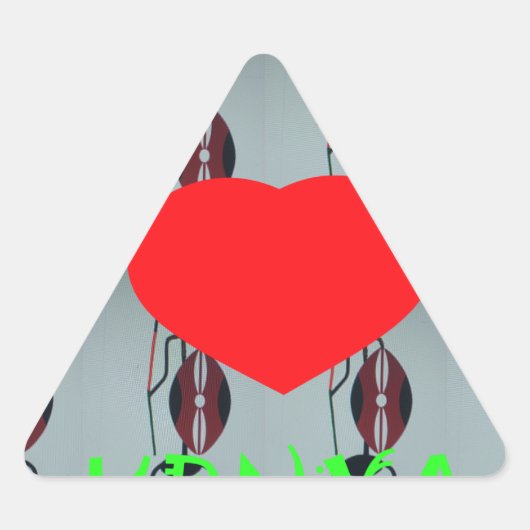 Sticker Triangulaire I Love Kenya Art Print (Devant)