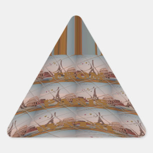 Sticker Triangulaire I Love Tour Eiffel Paris Avec amour bleu ciel colo