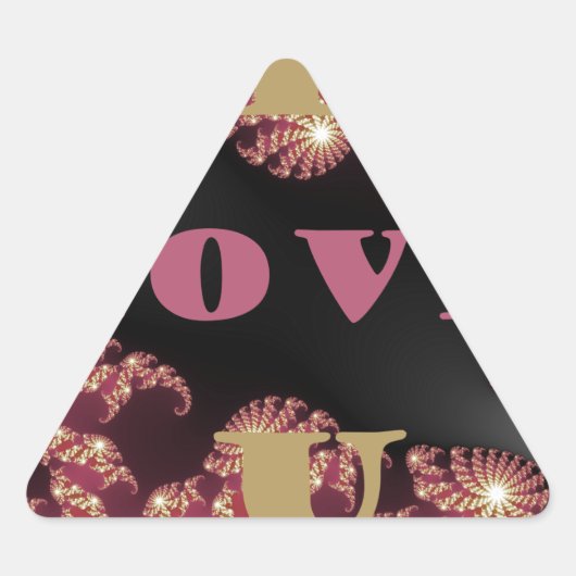 Sticker Triangulaire I Love You Cosmic Constellation Motif Art Design (Devant)