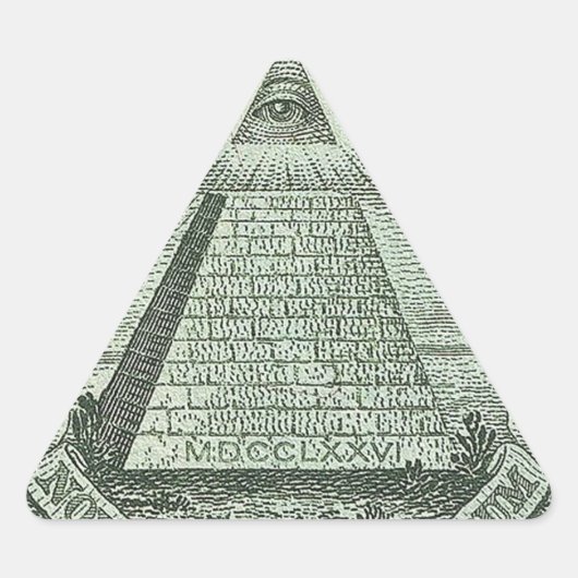 Sticker Triangulaire Illuminati - Tous les yeux (Devant)