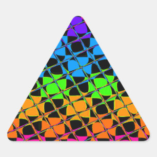 Sticker Triangulaire Image miroir arc-en-ciel à carreaux multicolores