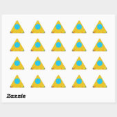 Sticker Triangulaire Impression Cyan et Gold Mandala Art (Feuille)