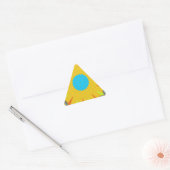 Sticker Triangulaire Impression Cyan et Gold Mandala Art (Enveloppe)
