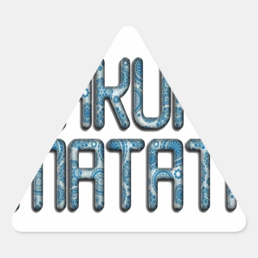 Sticker Triangulaire Impression d'art 3D Hakuna Matata (Devant)