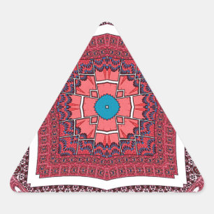 Sticker Triangulaire Impression d'art de motif Ajrak de la culture sind