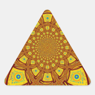 Sticker Triangulaire Impression d'art Kaléidoscope Doré