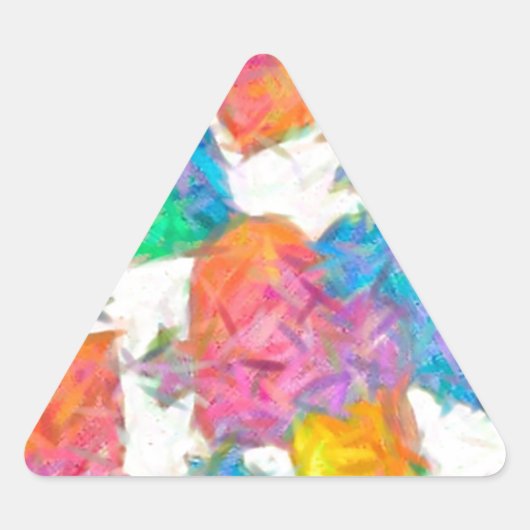 Sticker Triangulaire Impressionniste Pastel Valentine Hearts (Devant)