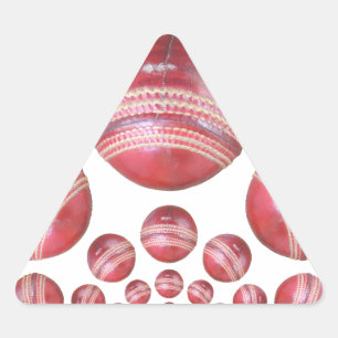 Sticker Triangulaire Imprimé Balle de Cricket pour Amoureux du Sport