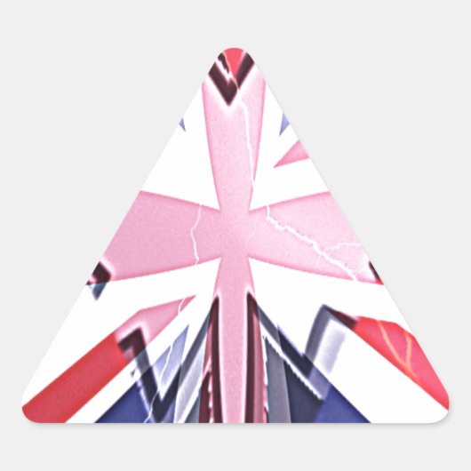 Sticker Triangulaire Imprimer "I Love UK" (Devant)
