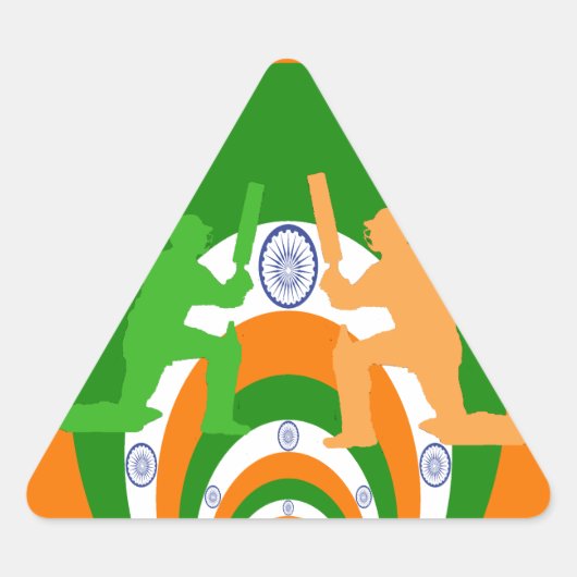 Sticker Triangulaire Inde Cricket Spirit : Design abstrait (Devant)