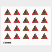 Sticker Triangulaire Indonesi Shadow Puppet Hohoho Design sur toile rou (Feuille)
