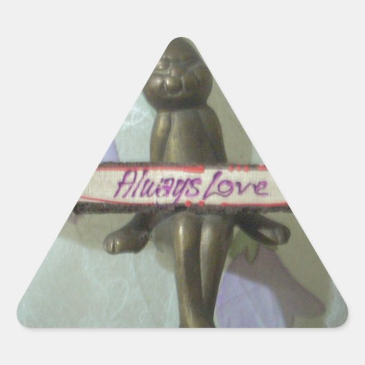 Sticker Triangulaire Inspirational Rabbit : Always Love Sign Art Print (Devant)