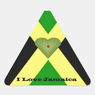 Sticker Triangulaire J'adore Jamaïque Bonne Journée et une Meilleure Nu