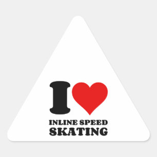 STICKER TRIANGULAIRE J'ADORE LA VITESSE INLINE SKATING I HEART