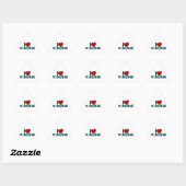 Sticker Triangulaire J'adore le volley-ball (Feuille)