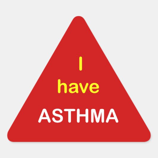 Sticker Triangulaire J'ai ASTHMA. (Devant)