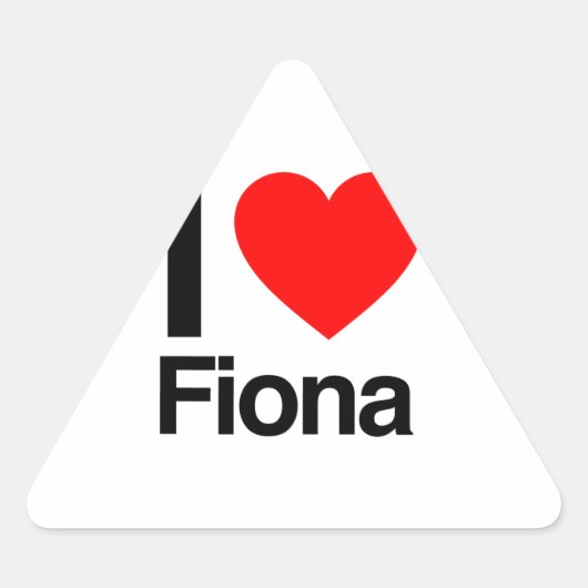 Sticker Triangulaire j'aime fiona (Devant)