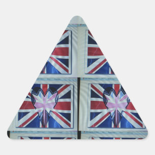 Sticker Triangulaire J'aime l'Angleterre Impression d'art