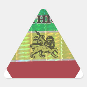 Sticker Triangulaire J'aime le cœur Éthiopie : motif d'art de drapeau