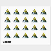 Sticker Triangulaire Jaune Daffodils fleurs dans la neige (Feuille)