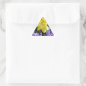Sticker Triangulaire Jaune et Fleurs Lilac Violettes (Sac)