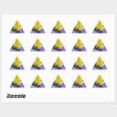 Sticker Triangulaire Jaune et Fleurs Lilac Violettes (Feuille)