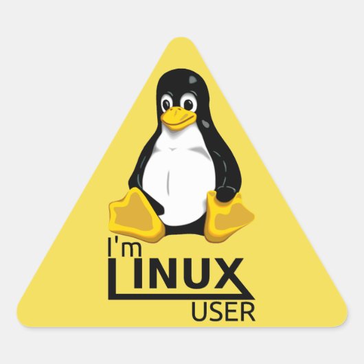 Sticker Triangulaire Je suis un utilisateur Linux (Devant)