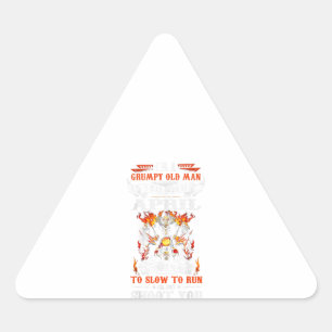 Sticker Triangulaire Je Suis Un Vieux Homme Grincheux, Je Suis Né En A