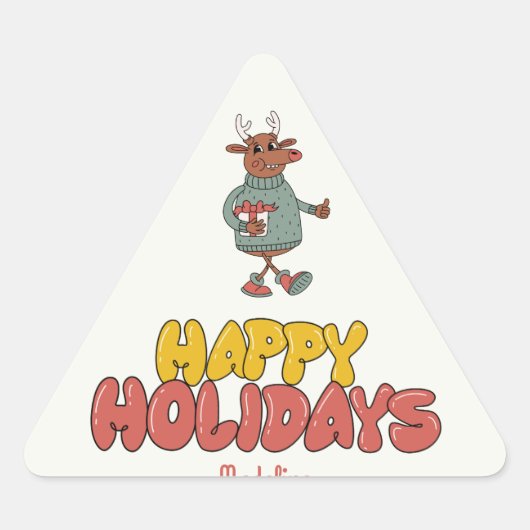 Sticker Triangulaire Joli rudolf Noël (Devant)