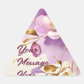 Sticker Triangulaire Joli violet or Floral (Devant)