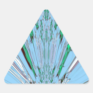 Sticker Triangulaire Jolie Belle Aqua Bleu Incroyable Motif Floral Art