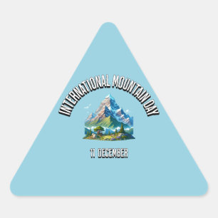 Sticker Triangulaire Journée internationale de la montagne. 11 décembre