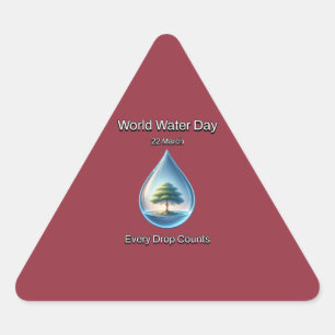Sticker Triangulaire Journée mondiale de l'eau. Chaque Début Compte.
