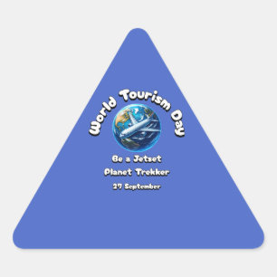 Sticker Triangulaire Journée mondiale du tourisme. 27 septembre