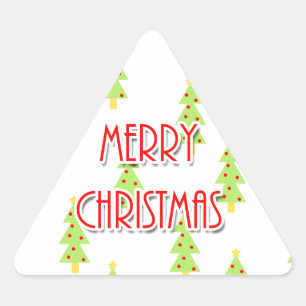 Sticker Triangulaire joyeux noël arbres modernité du milieu du siècle
