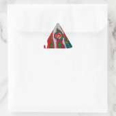 Sticker Triangulaire Joyeux Noël coloré Père Noël Imprimer (Sac)