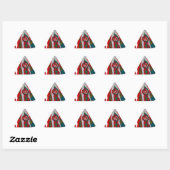 Sticker Triangulaire Joyeux Noël coloré Père Noël Imprimer (Feuille)