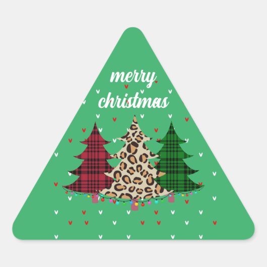Sticker Triangulaire Joyeux Noël Moderne & Élégant (Devant)