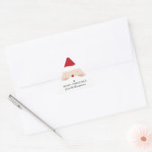 Sticker Triangulaire Joyeux Noël Père Noël mignon Amusant Nom personnal (Enveloppe)