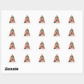 Sticker Triangulaire Joyeux Noël présent Arbre (Feuille)