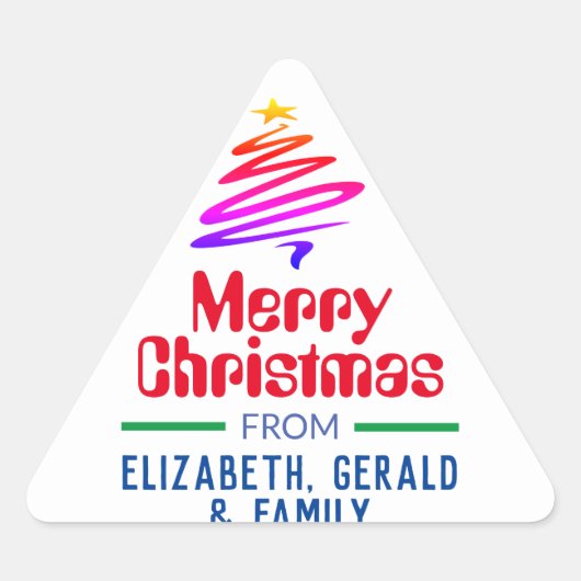 Sticker Triangulaire Joyeux Noël. Présentation de Noël (Devant)