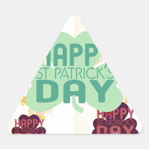 Sticker Triangulaire Joyeux Saint Patrick's Day Lovely Art Print