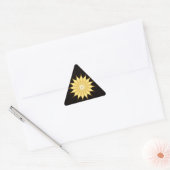 Sticker Triangulaire Kaleidoscope Design Bright Yellow Star (Enveloppe)